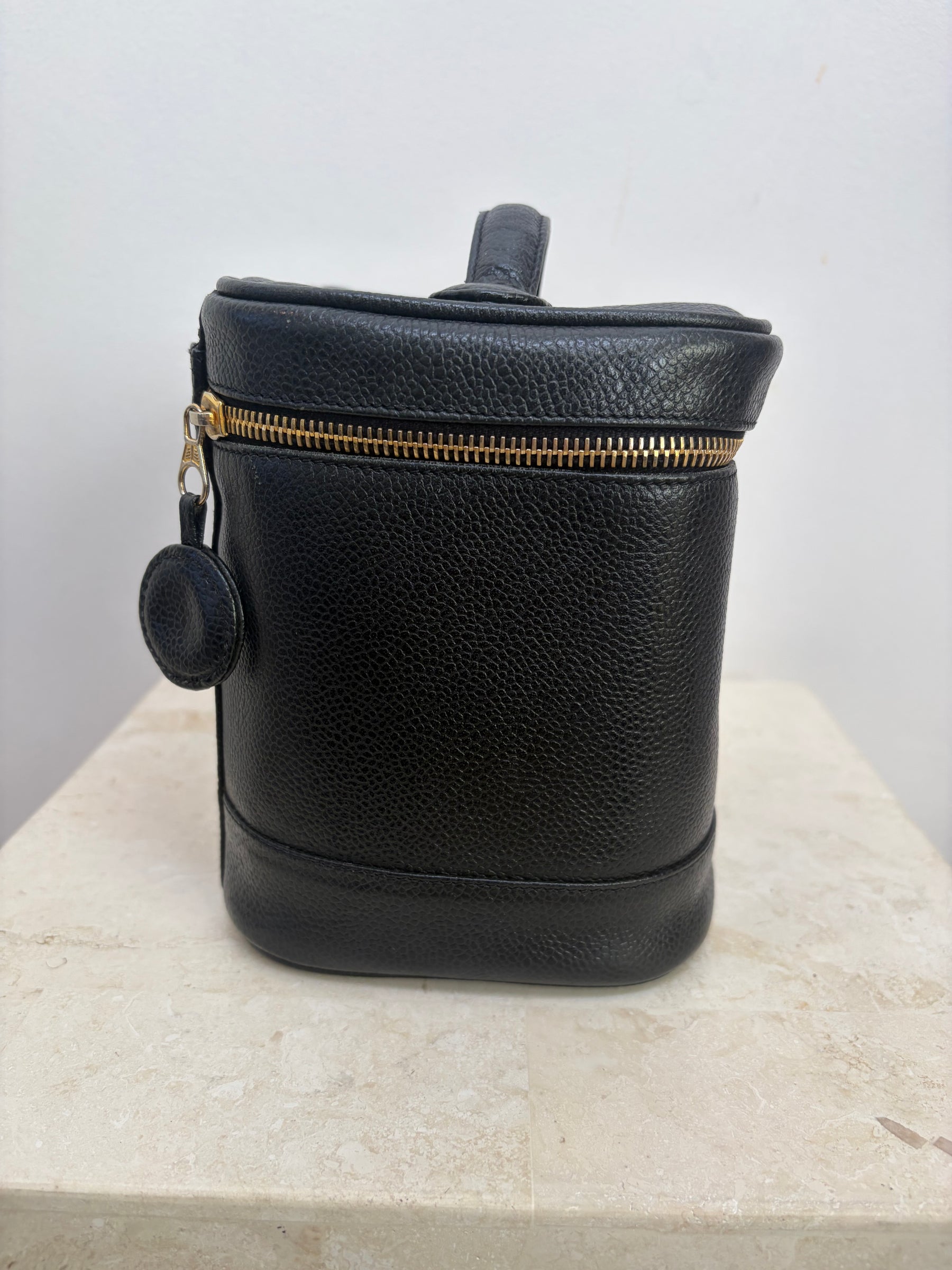 Chanel Black Caviar Leather Vanity Case