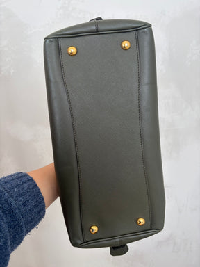 Prada Olive Green Saffiano Leather 'Lux Bower' Bag *missing strap*
