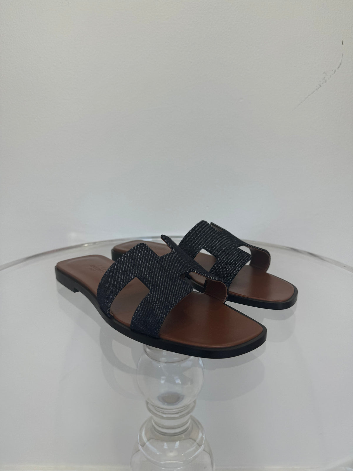 Hermès Denim Bleu Oran Sandals, 37.5