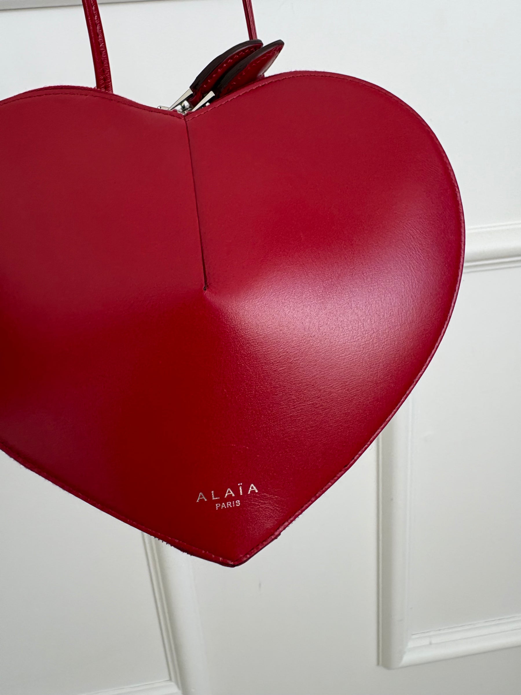 Alaïa Red Leather Heart Bag
