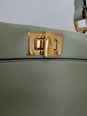 Fendi Sage Green Leather Mini Peekaboo