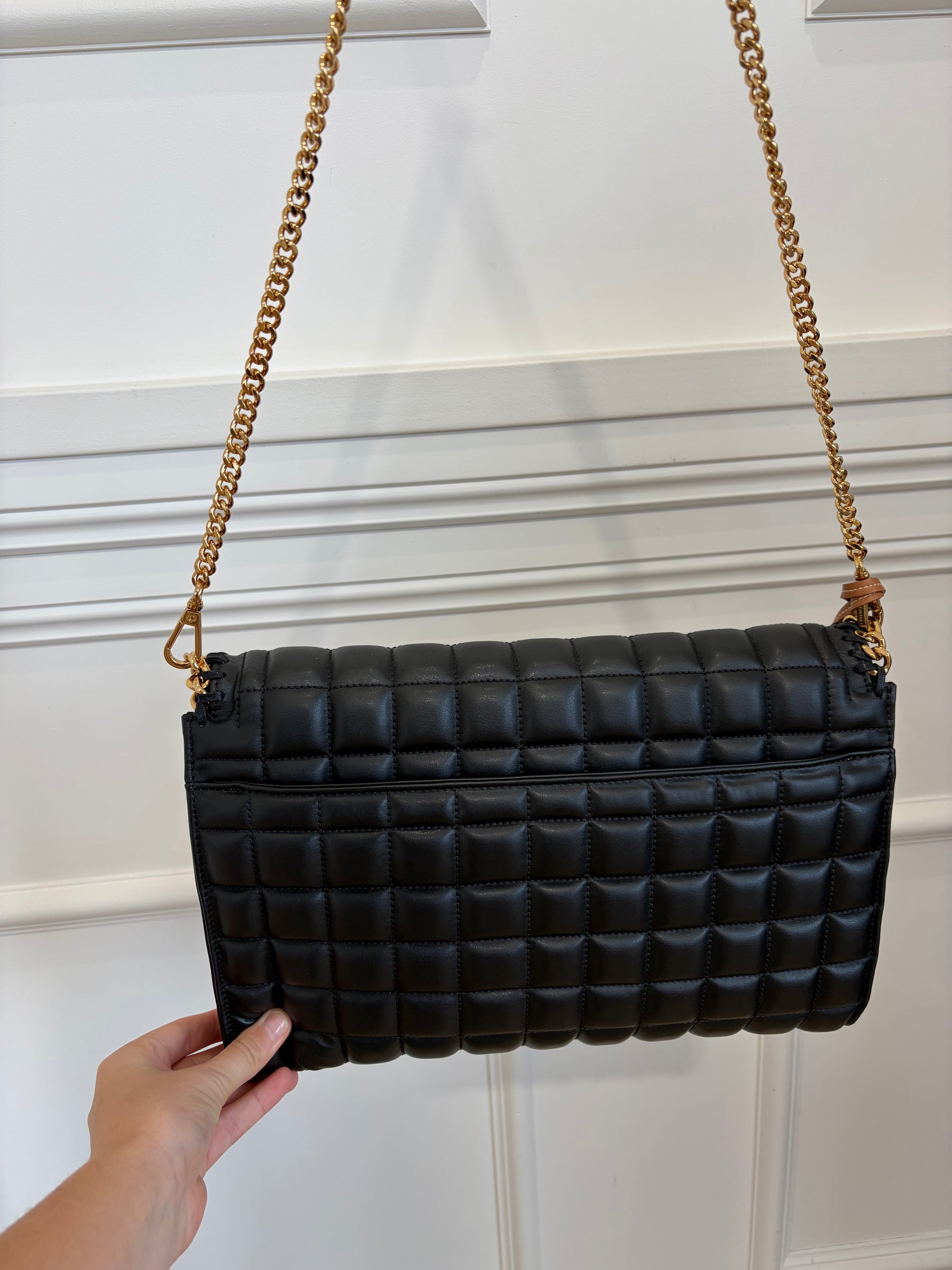 Stella McCartney Black Quilted Falabella Shoulder Bag