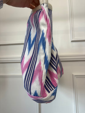 Isabel Marant White, Pink and Blue Printed Canvas Logo Tote