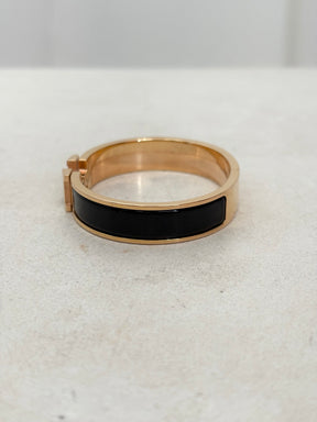 Hermès Click H Bracelet Rose Gold And Black, PM