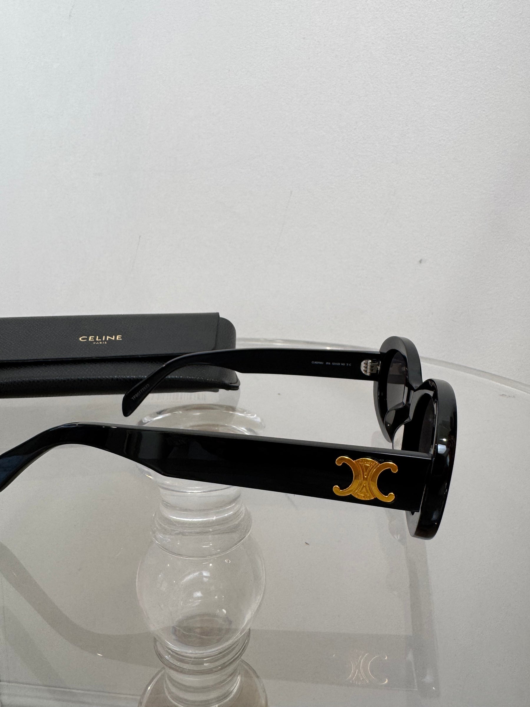 Celine Black Oval Triomphe Sunglasses