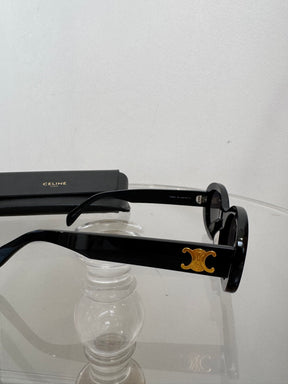 Celine Black Oval Triomphe Sunglasses
