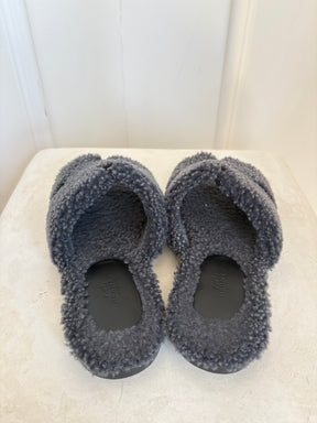 Hermes Izmir Shearling Slides Grey Men's Style, 41