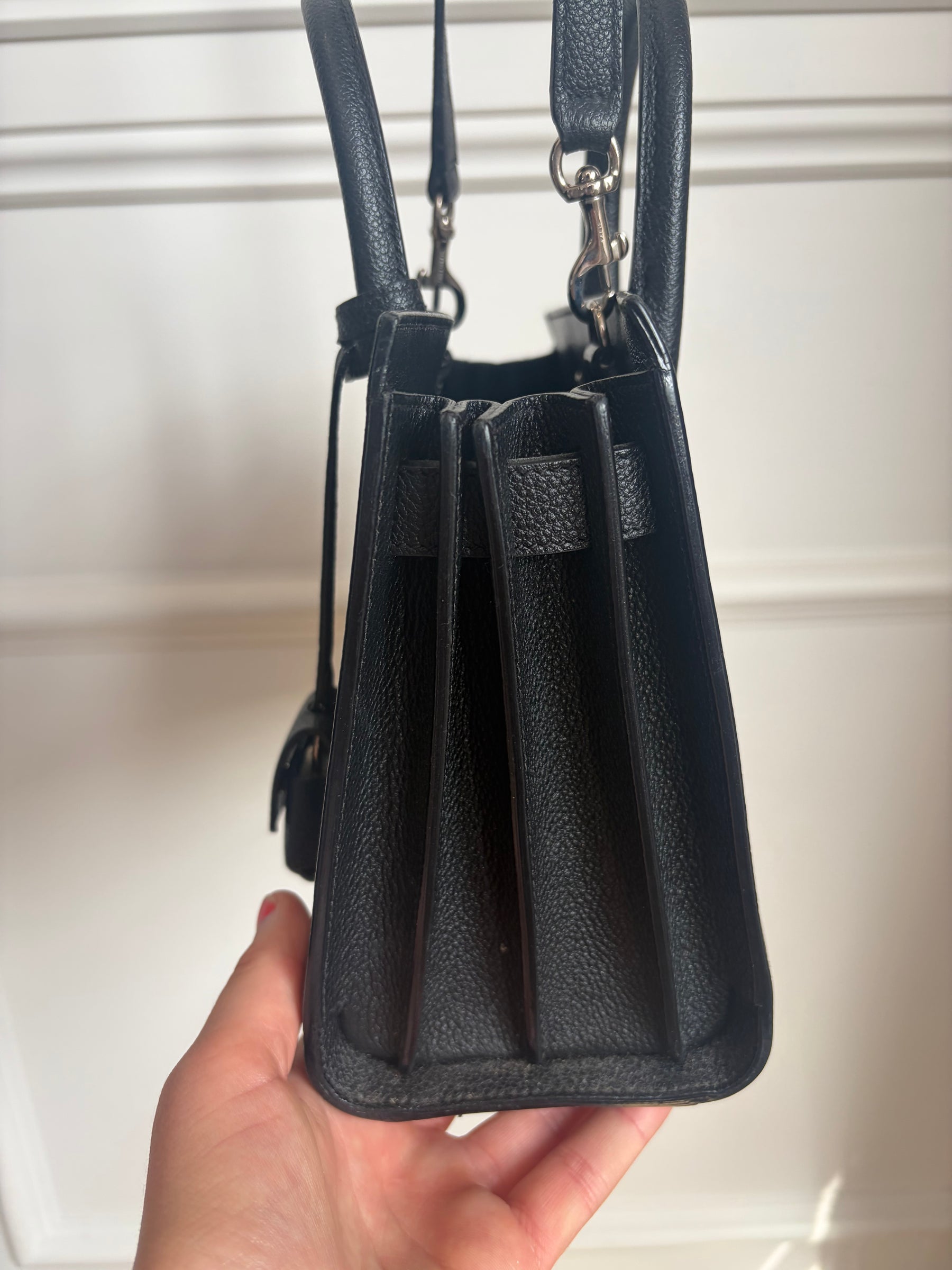 Saint Laurent Black Leather Nano Sac De Jour