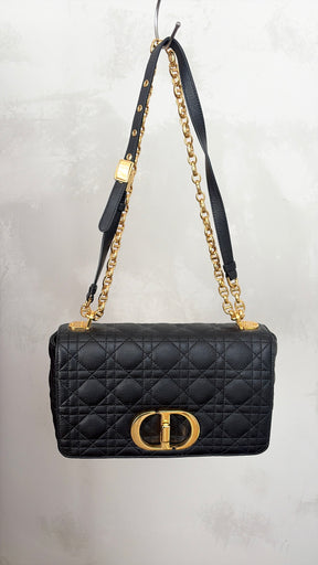 Dior Black Leather Medium Caro Bag