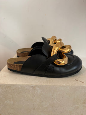 JW Anderson Chain Detail Slip On Mules Black, 38