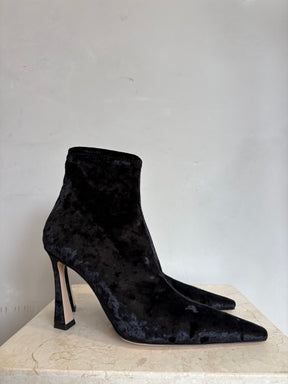 Scanlan Theodore Black Velvet Ankle Boots, 37