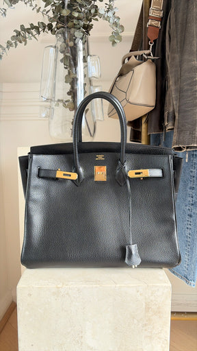 Hermès Birkin 35 in Black Ardennes Leather with Gold Hardware