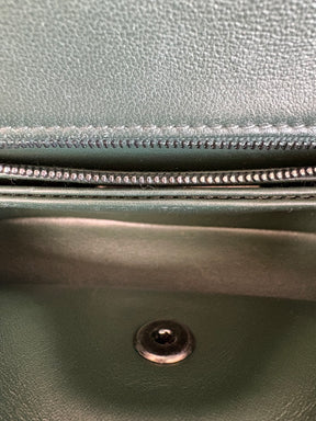 Chanel Emerald Green Python Leather Mini Coco Top Handle Bag