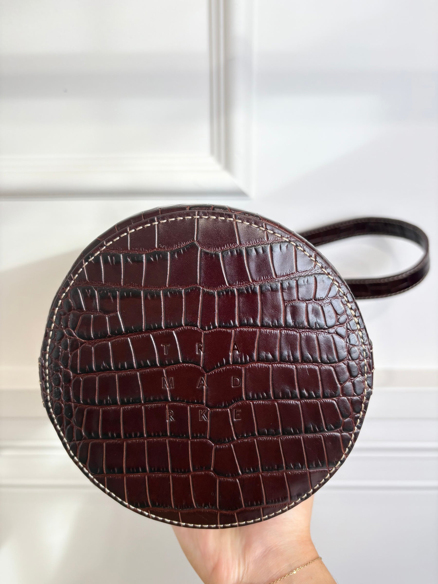 Trademark Croc Effect Brown Bucket Bag