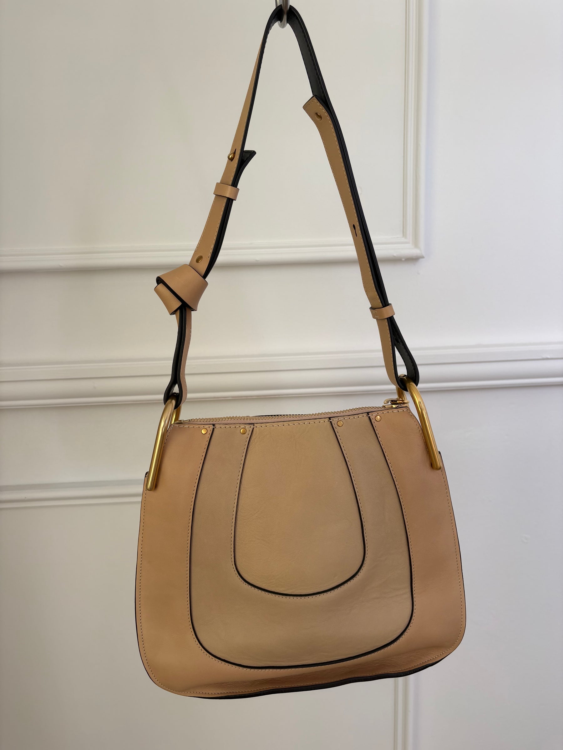 Chloé Beige Leather Hayley Hobo Shoulder Bag