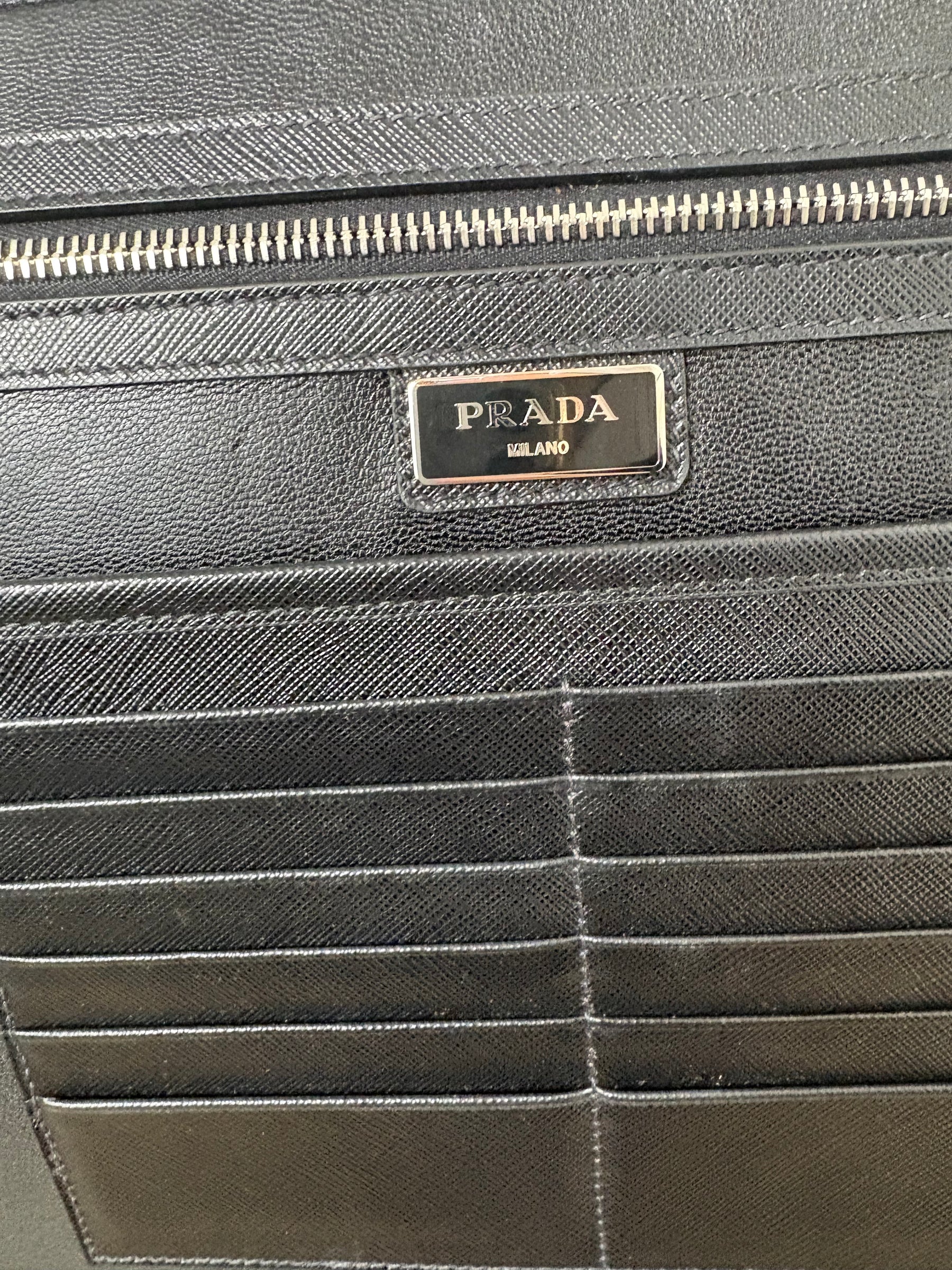 Prada Saffiano leather document holder