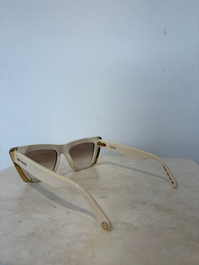 Louis Vuitton Cream and Gold Cat Eye Sunglasses