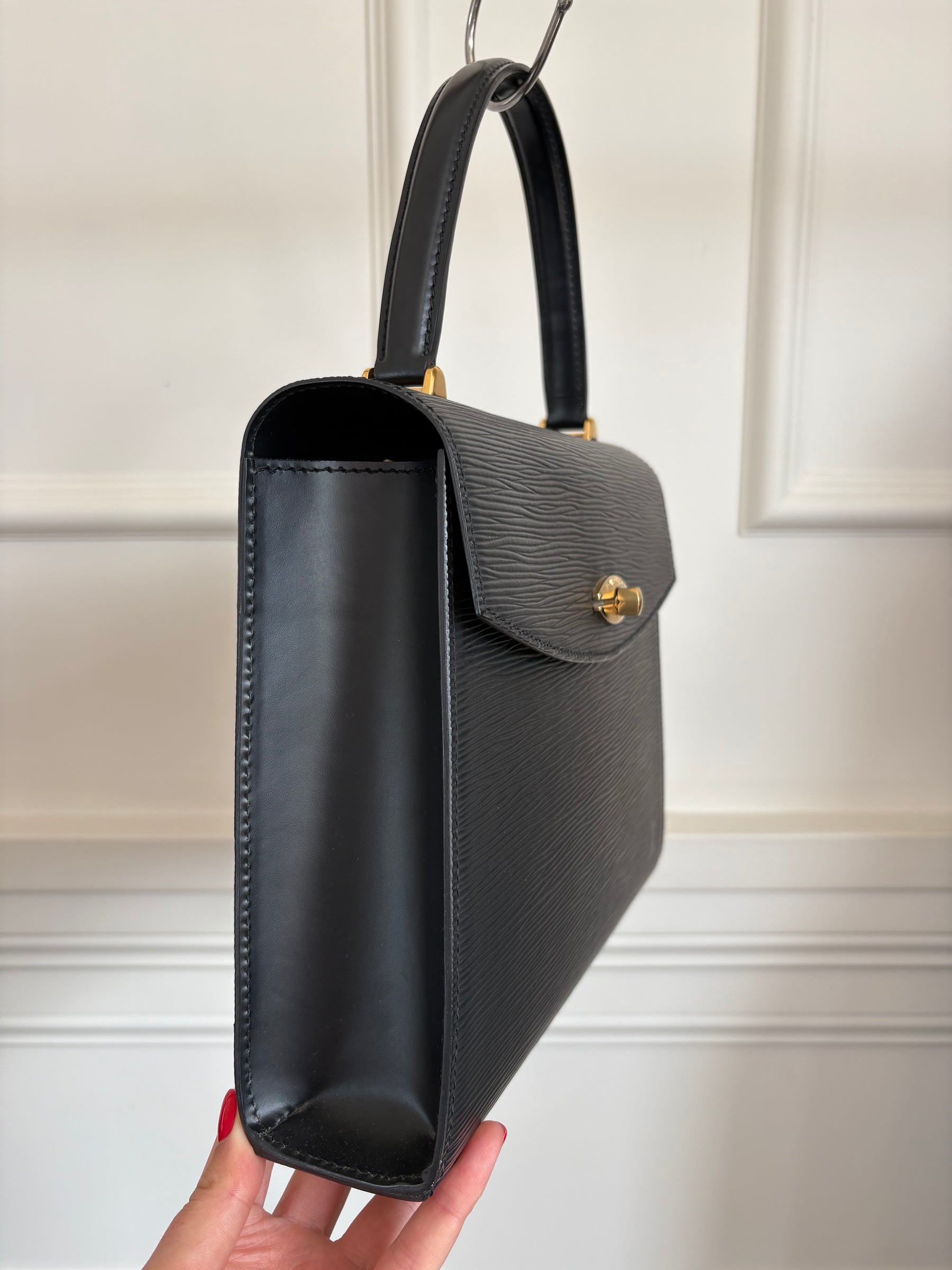 Louis Vuitton Black Epi Leather Top Handle Bag