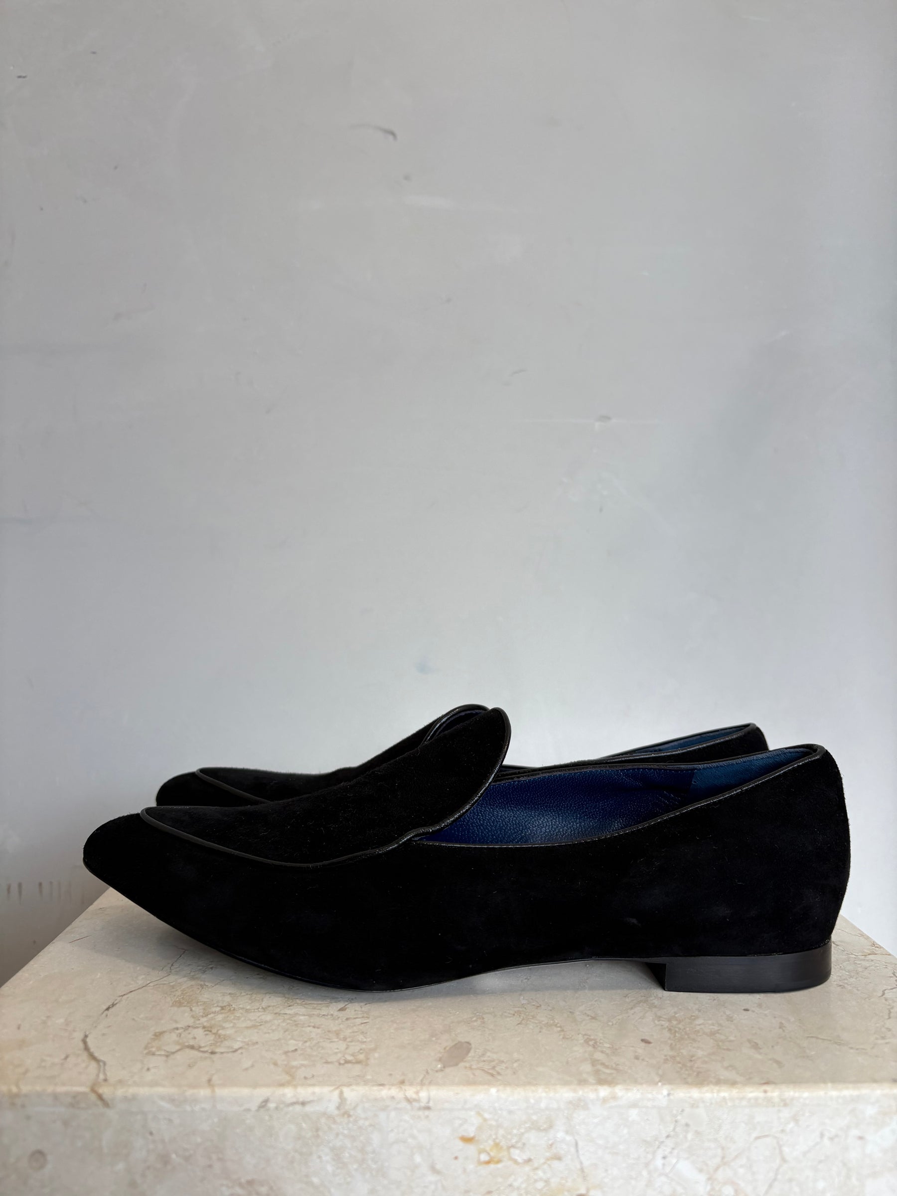 Proenza Schouler Black Suede Pointed Loafer, 38.5