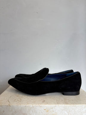 Proenza Schouler Black Suede Pointed Loafer, 38.5