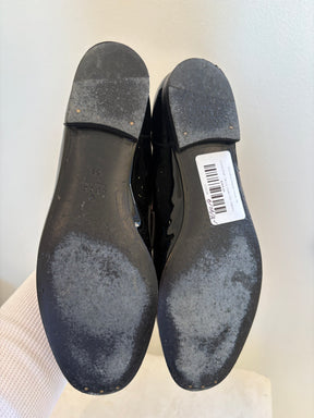 Gucci Black Pantent Loafers, 39
