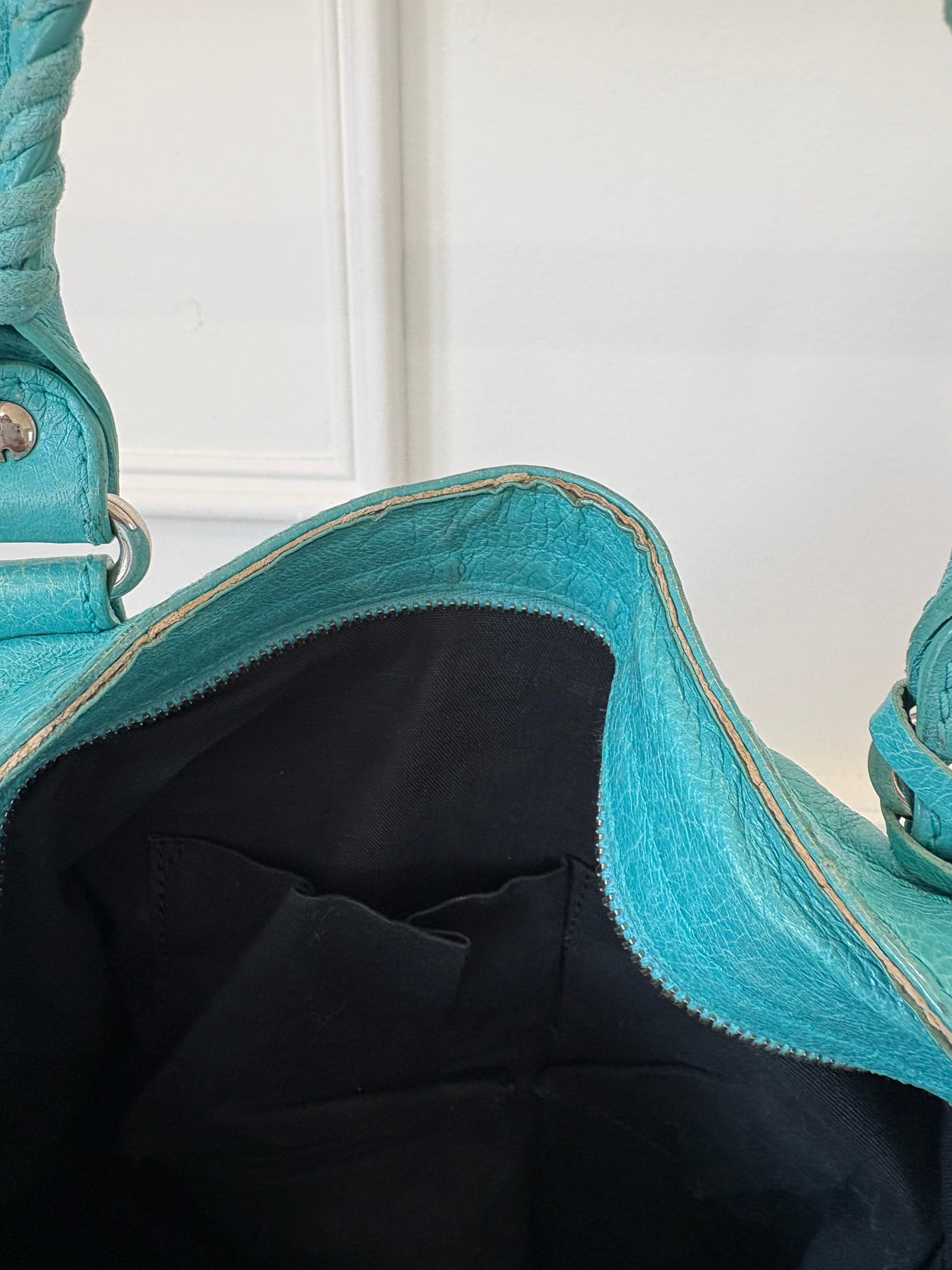Balenciaga Turquoise Leather City Bag