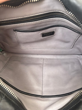 Prada Black Puffer Leather Pouch