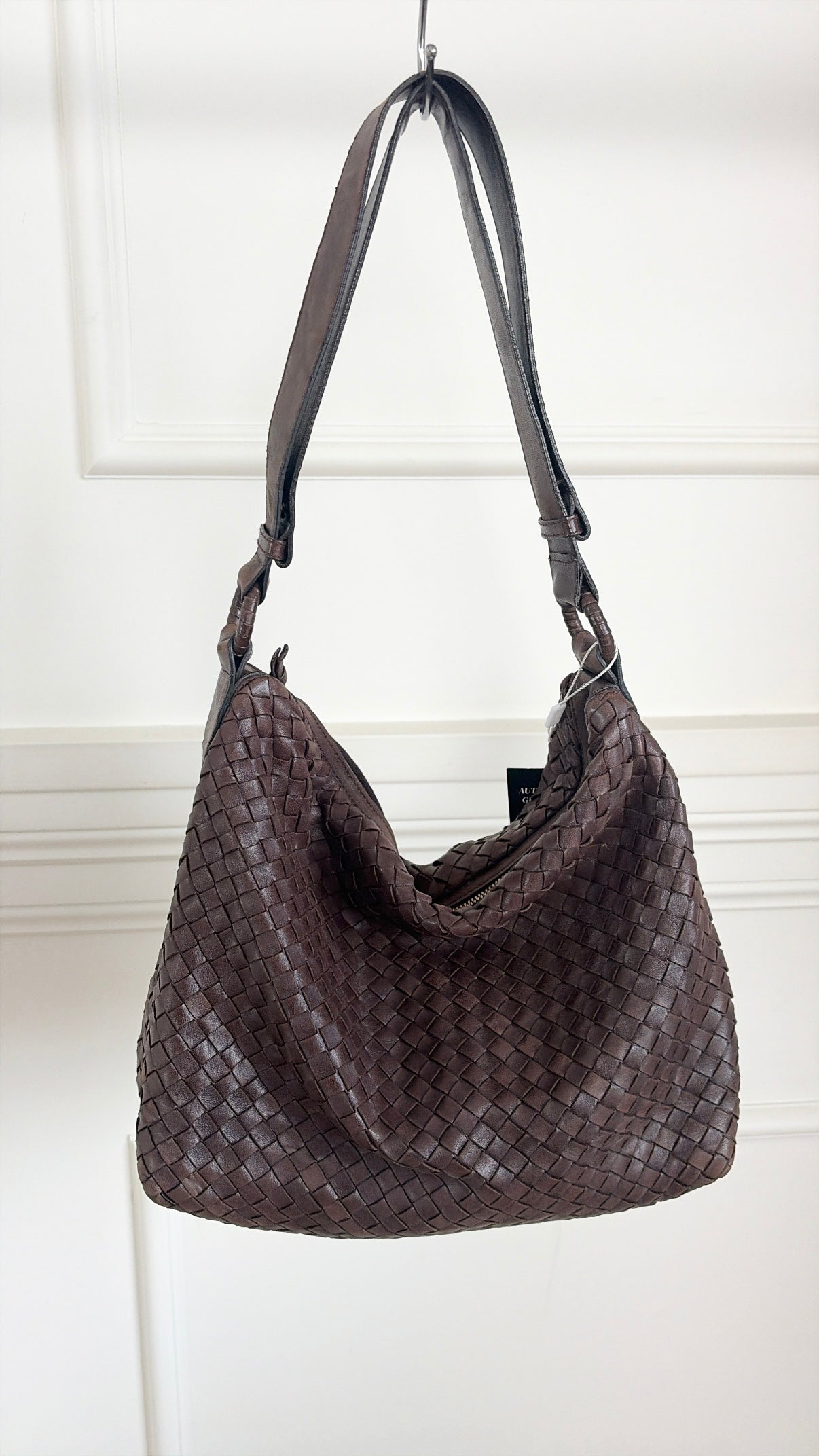 Bottega Veneta Chocolate Brown Intrecciato Leather Pyramid Hobo Bag