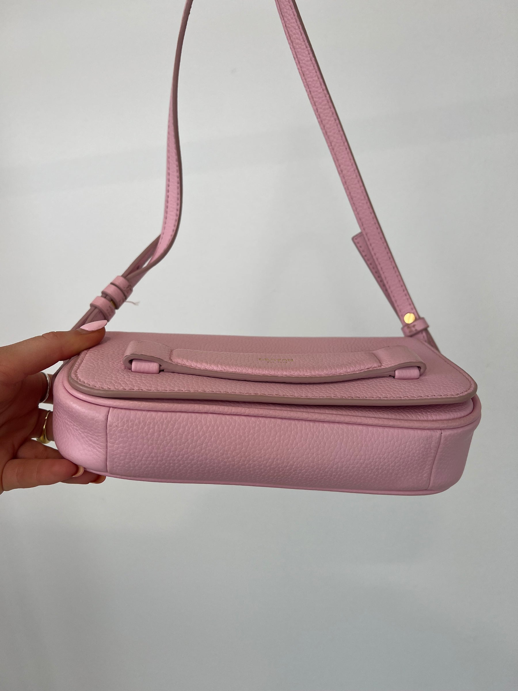 Oroton Pink Leather Mini Shoulder Bag