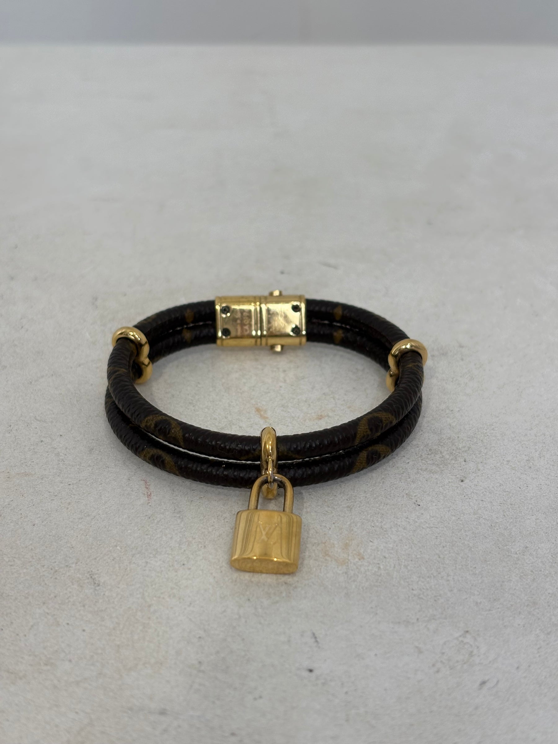 Louis Vuitton Canvas Monogram Lock Bracelet
