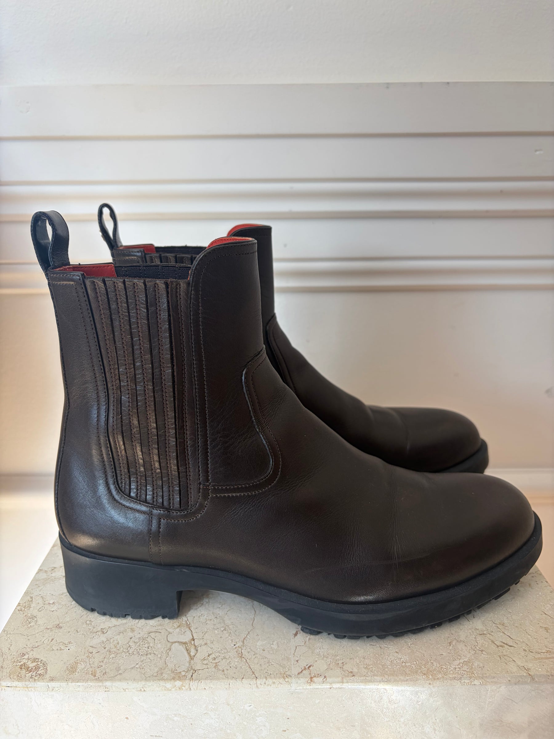 Hermès Brown Leather 'Kross Training' Boots, 39
