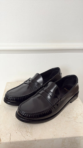 Saint Laurent Black Leather Loafer, 39.5