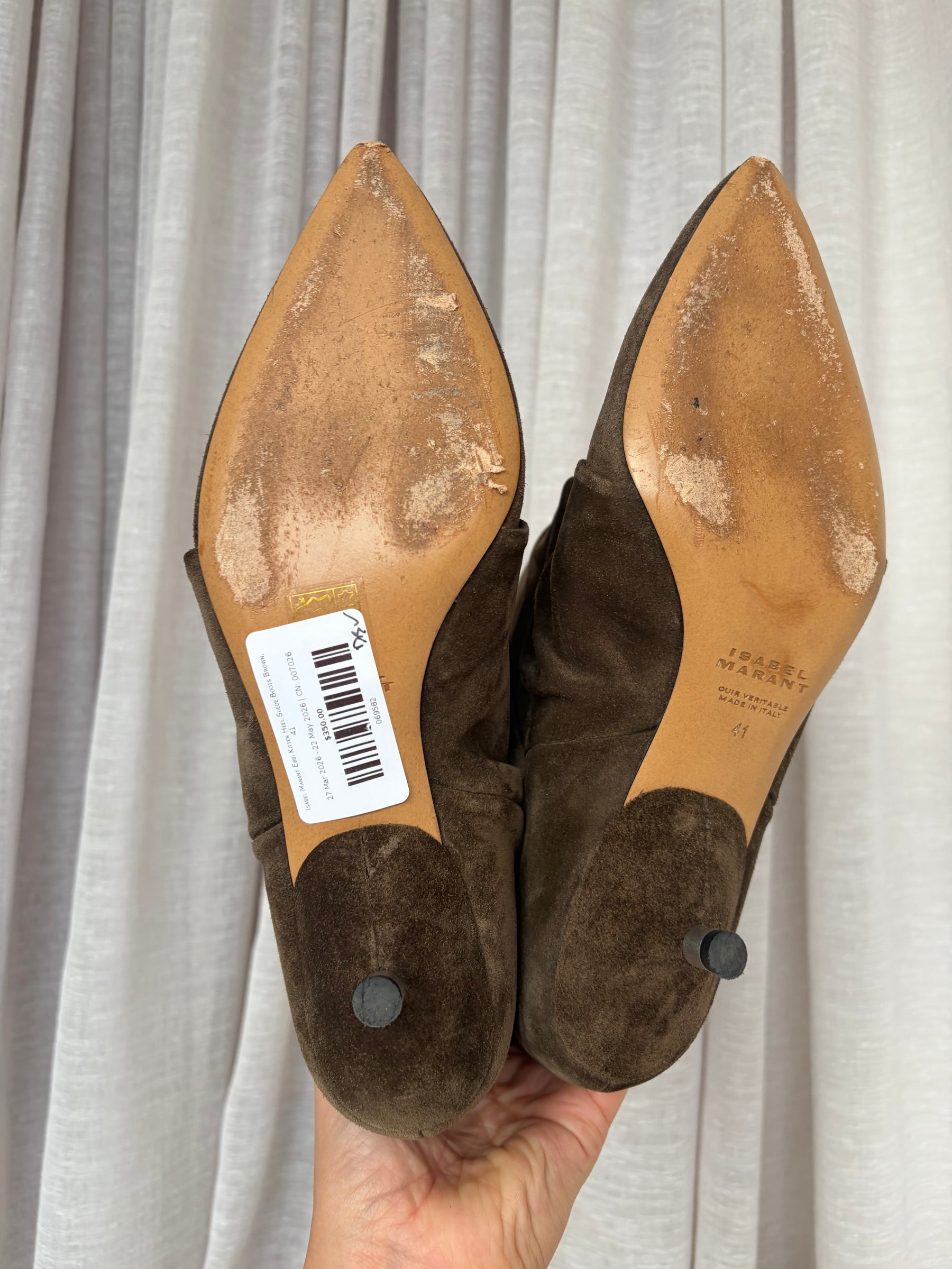 Isabel Marant Ebbi Kitten Heel Suede Boots Brown, 41