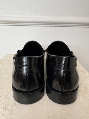 Saint Laurent Black Leather Loafer, 39.5