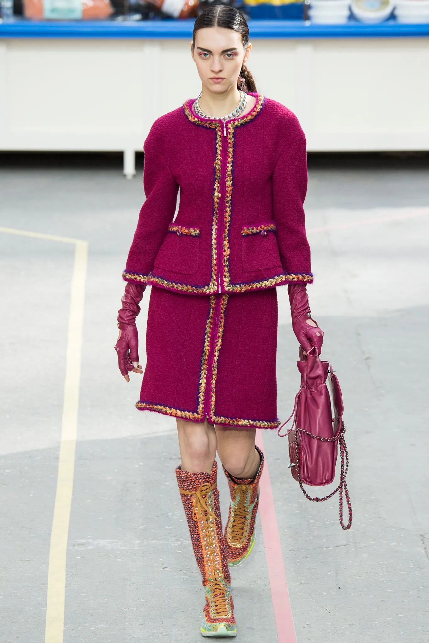 Fall/Winter 2014 Wool Tweed Zip-Up Jacket & Skirt