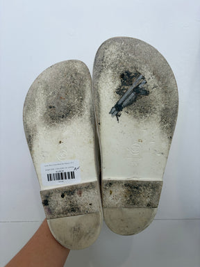 Chanel White Coated Raffia Dad Sandals, 37 C