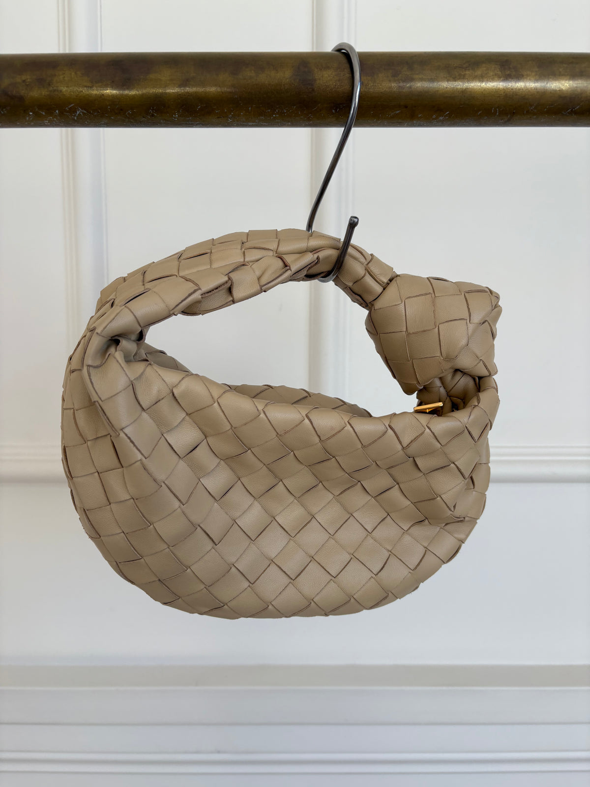 Bottega Veneta Beige Intrecciato Leather Mini Jodie Bag