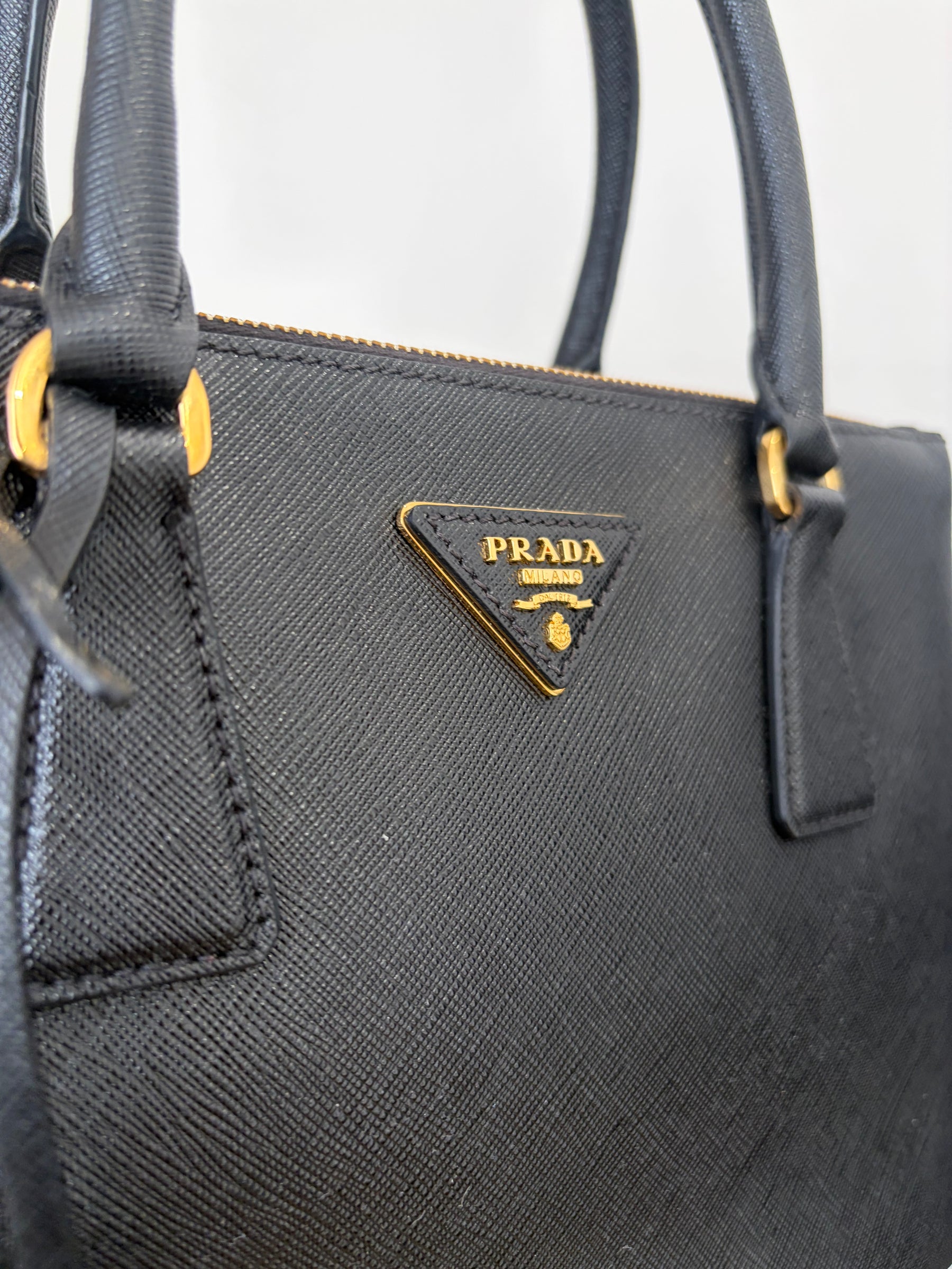Prada Black Saffiano Leather Galleria Tote