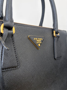 Prada Black Saffiano Leather Galleria Tote