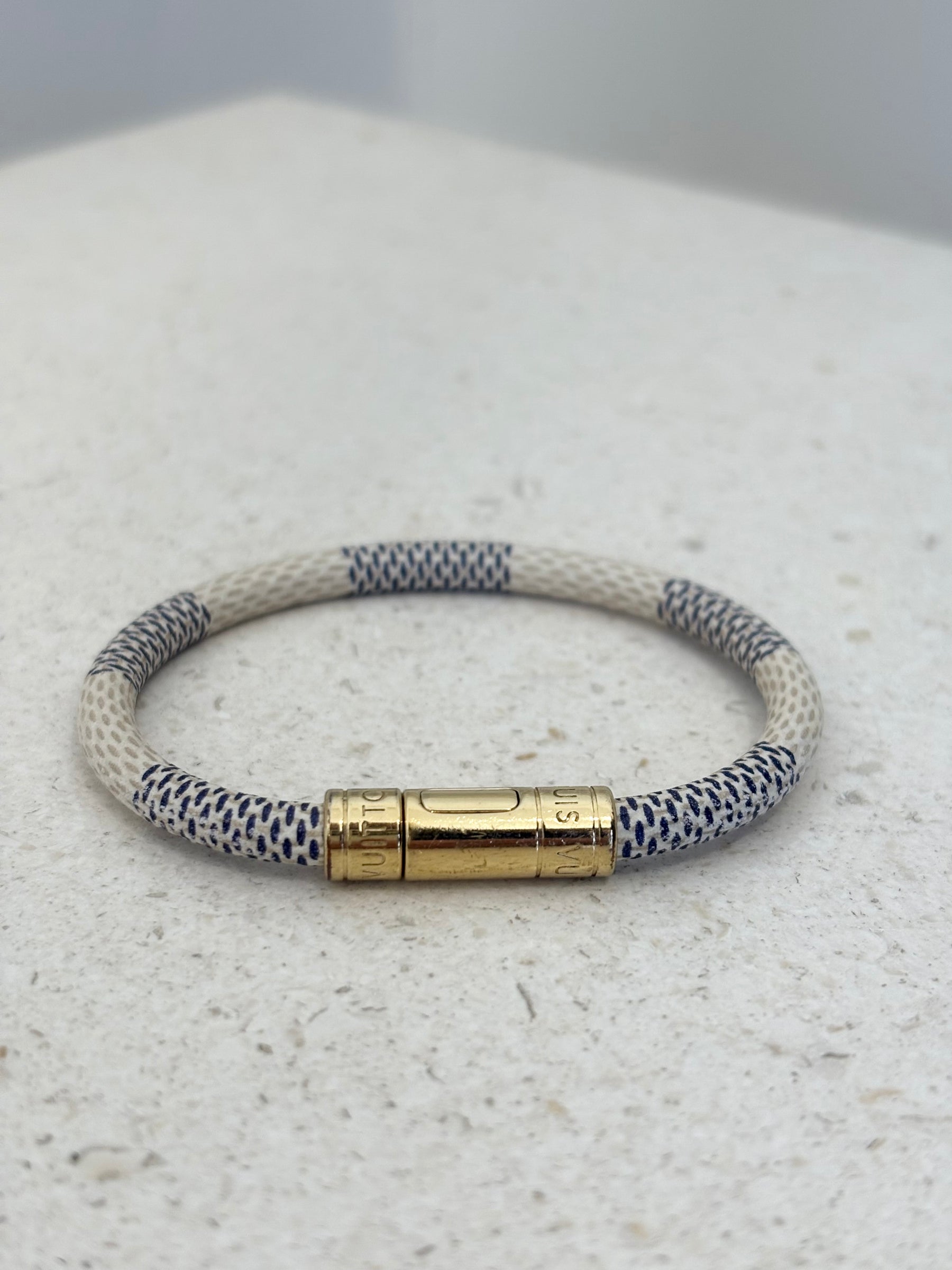 Louis Vuitton Canvas Damier Azure 'Keep it' Bracelet