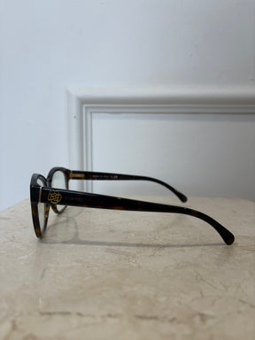 Chanel Brown Tortoiseshell Wayfarer Optical Glasses