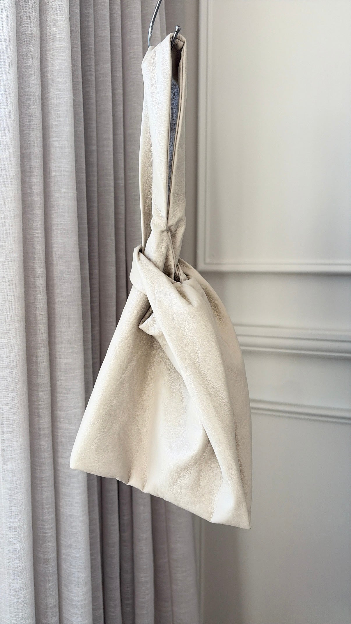 Nanushka Cream Faux Leather Pouch Bag