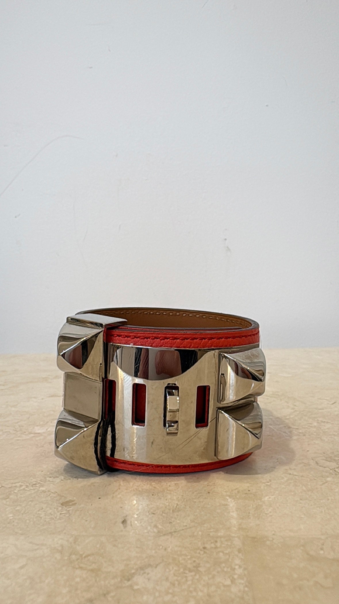 Hermès Collier De Chien Orange Silver, S