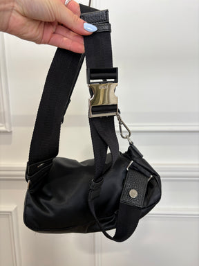 Fendi Black Nylon Multi Pocket Convertible Baguette Bag
