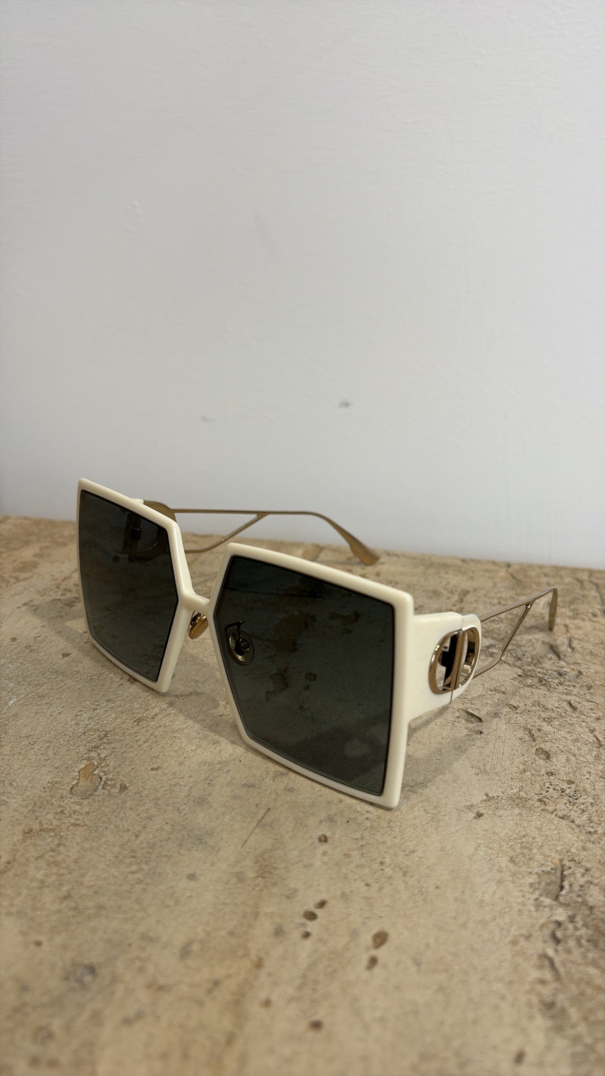 Dior Cream Oversized Square Sunglasses