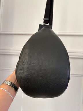 The Row Black Leather Slouchy Banana Bag