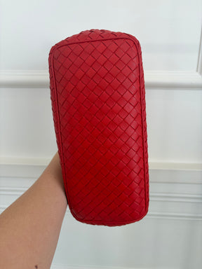 Bottega Veneta Red Intrecciato Leather Shoulder Bag