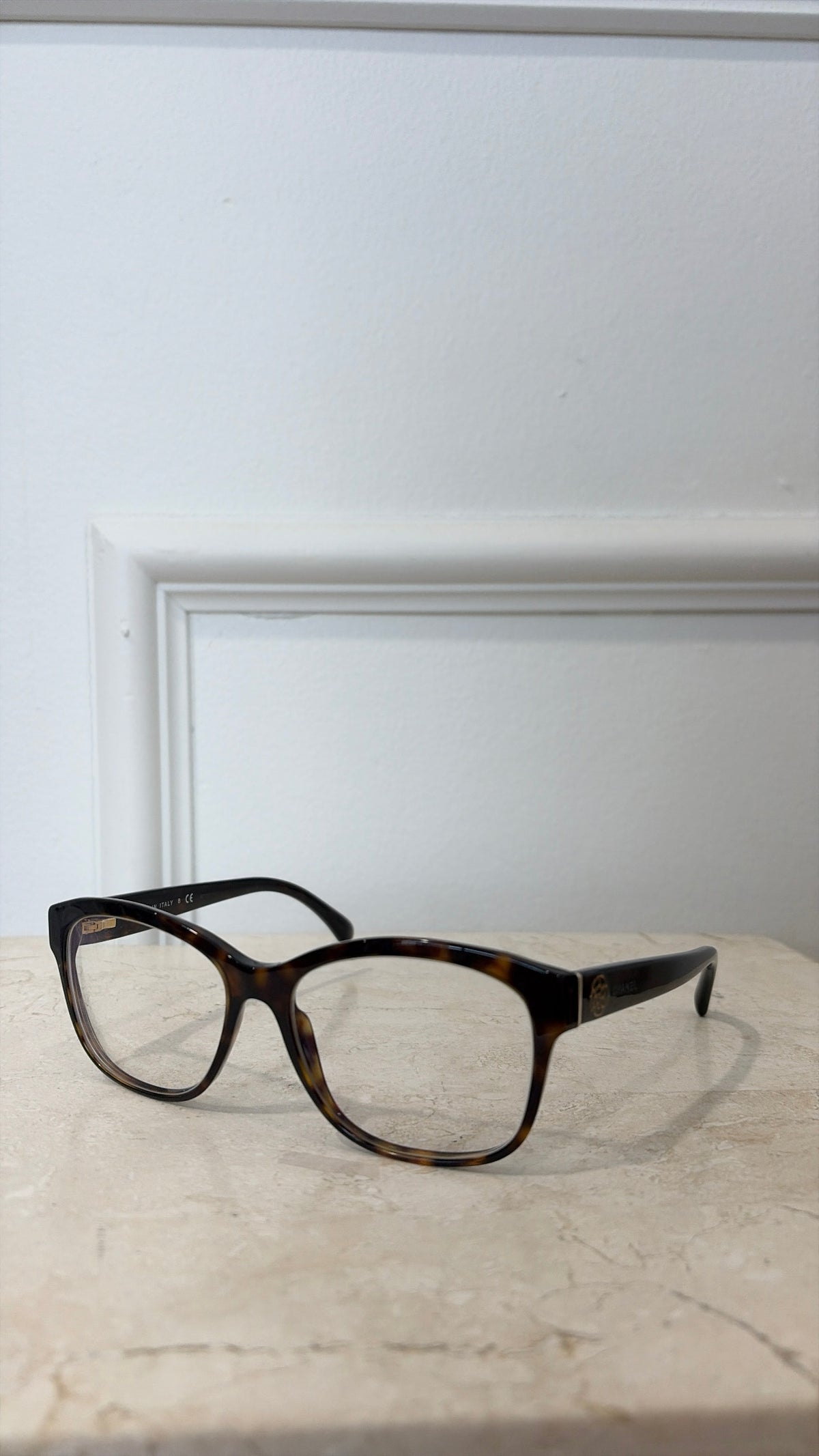 Chanel Brown Tortoiseshell Wayfarer Optical Glasses