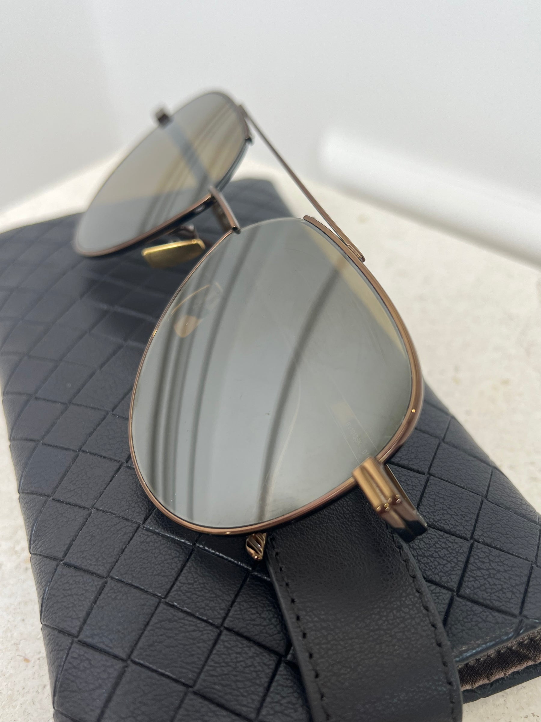 Bottega Veneta Bronze Aviator Sunglasses