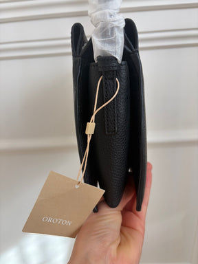 Oroton Margot Zip Cross Body Bag Black